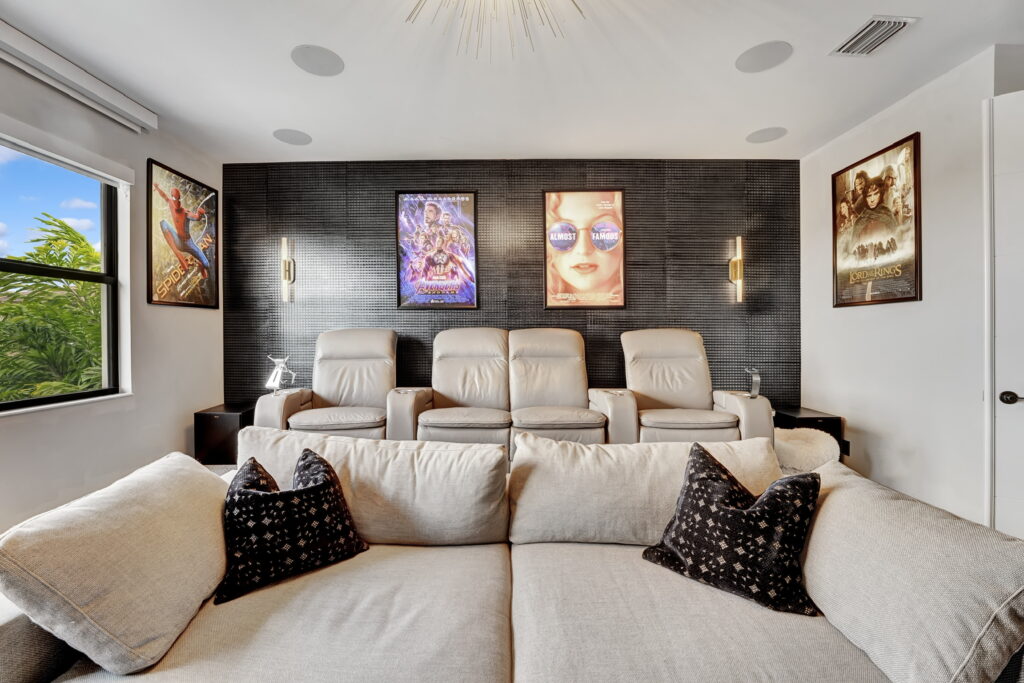 Eclectic Contemporary Oasis Home Theater